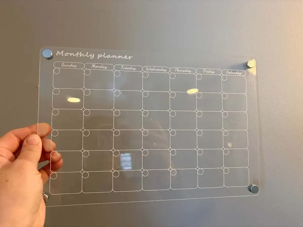 Clear Acrylic Magnetic Monthly and Weekly Planner Dry Erase Board Set